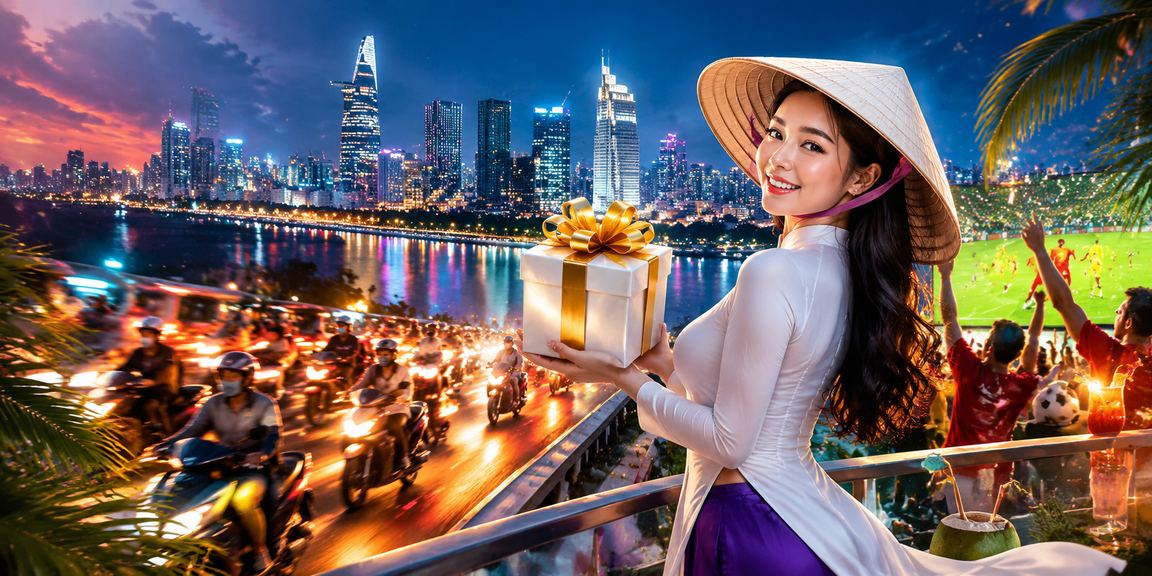 Người chơi đặt cược tại TP. Hồ Chí Minh với nón lá truyền thống Việt Nam